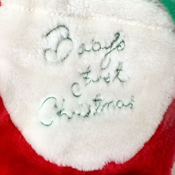 Babies First Christmas‎ Teddy Bear Plush Stocking Great Cond. 90’s Kinder Kids - Picture 2 of 4